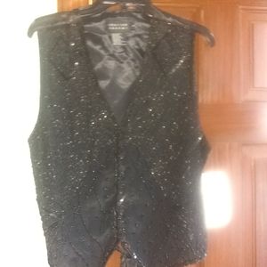 Woman's Silk beaded sequin vest